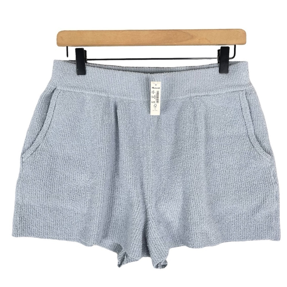 Madewell Holmden Sweater Shorts NWT Small Blue Elastic Waist Pull On Textured